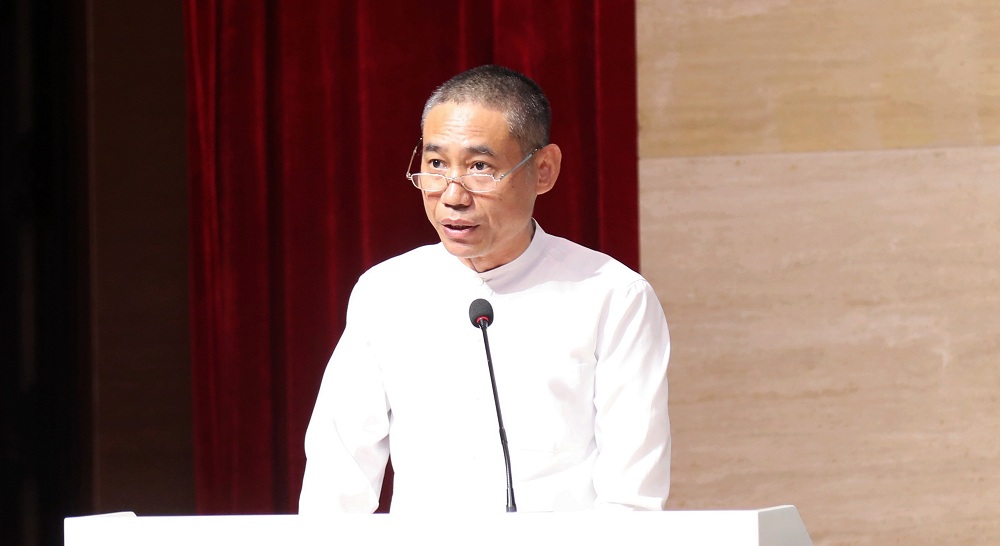 廣西美協(xié)駐會副主席、秘書長陳毅剛在致辭
