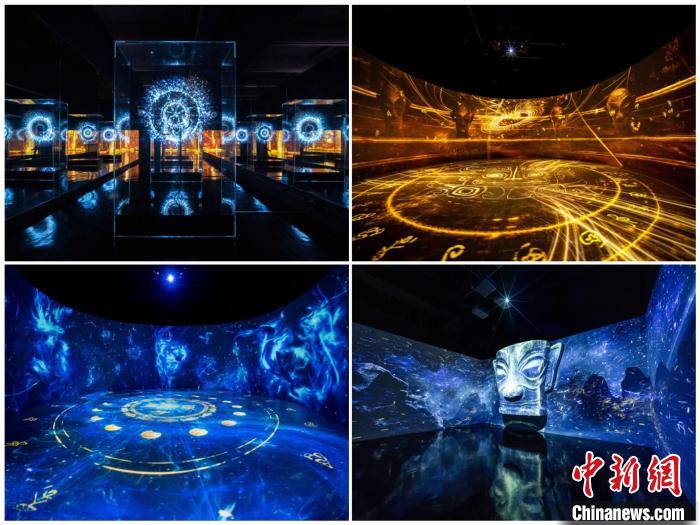 《你好！三星堆》光影展廳現(xiàn)場。 展覽組委會供圖