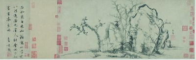 趙孟頫在《秀石疏林圖》題跋中寫道：“石如飛白木如籀，寫竹還于八法通。若也有人能會此，方知書畫本來同。”這體現(xiàn)出中國畫書畫同源的創(chuàng)作思想。