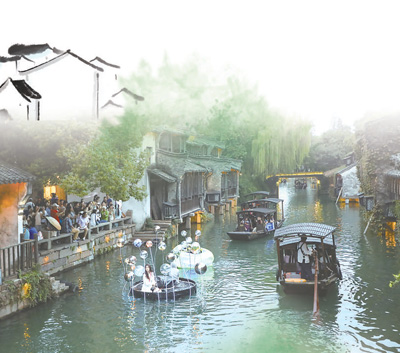 　中國美術(shù)學(xué)院雕塑與公共藝術(shù)學(xué)院師生在2023烏鎮(zhèn)戲劇節(jié)上表演。 　　以上均為烏鎮(zhèn)戲劇節(jié)官方供圖