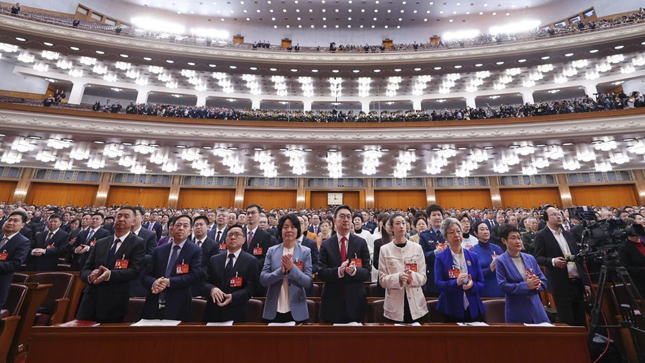 3月4日，中國人民政治協(xié)商會議第十四屆全國委員會第二次會議在北京人民大會堂開幕。新華社記者 邢廣利 攝