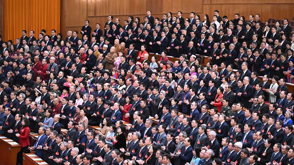 3月4日，中國人民政治協(xié)商會議第十四屆全國委員會第二次會議在北京人民大會堂開幕。新華社記者 燕雁 攝