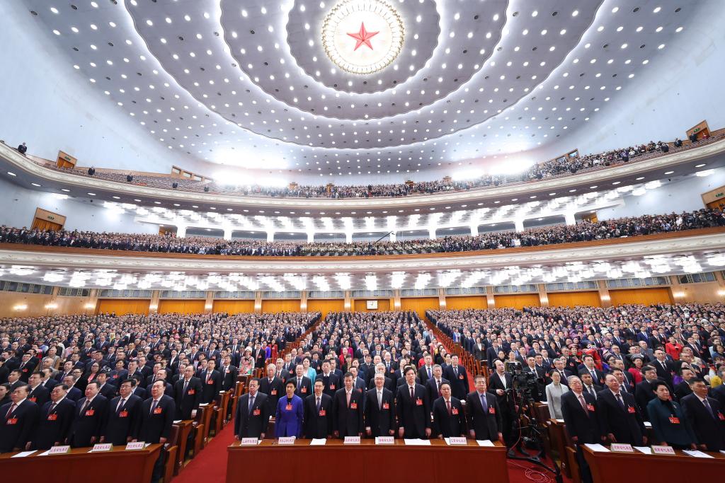 3月5日，第十四屆全國人民代表大會(huì)第二次會(huì)議在北京人民大會(huì)堂開幕。新華社記者 黃敬文 攝