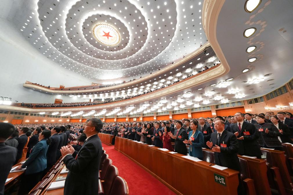 3月5日，第十四屆全國人民代表大會(huì)第二次會(huì)議在北京人民大會(huì)堂開幕。新華社記者 王毓國 攝