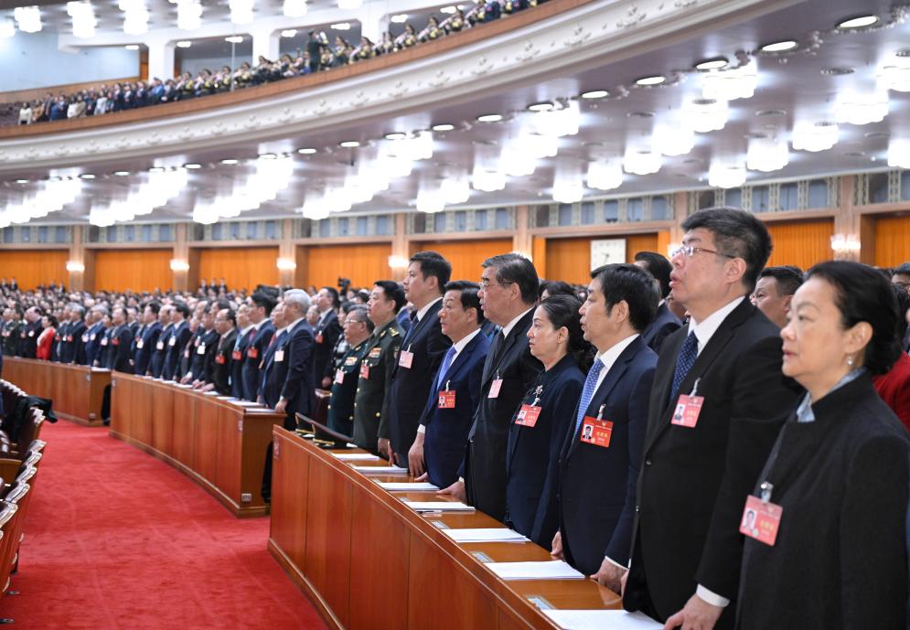 3月10日，中國(guó)人民政治協(xié)商會(huì)議第十四屆全國(guó)委員會(huì)第二次會(huì)議在北京人民大會(huì)堂舉行閉幕會(huì)。新華社記者 李學(xué)仁 攝