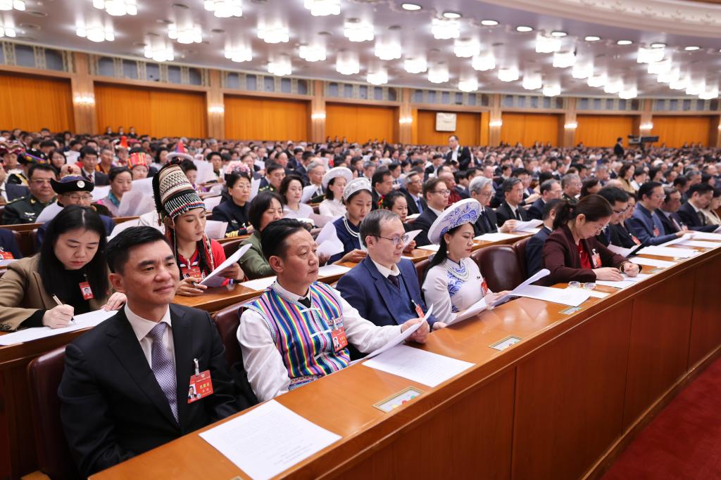 3月10日，中國人民政治協(xié)商會(huì)議第十四屆全國委員會(huì)第二次會(huì)議在北京人民大會(huì)堂舉行閉幕會(huì)。新華社記者 邢廣利 攝
