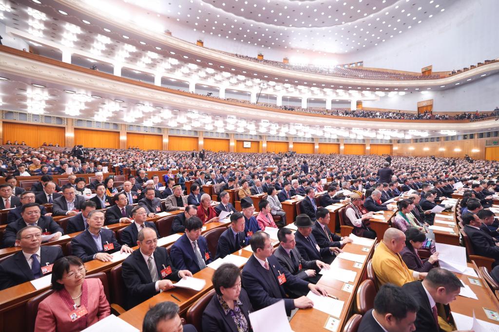 3月10日，中國人民政治協(xié)商會(huì)議第十四屆全國委員會(huì)第二次會(huì)議在北京人民大會(huì)堂舉行閉幕會(huì)。新華社記者 邢廣利 攝