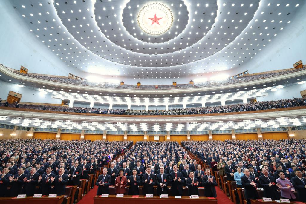 3月11日，第十四屆全國人民代表大會(huì)第二次會(huì)議在北京人民大會(huì)堂舉行閉幕會(huì)。新華社記者 黃敬文 攝