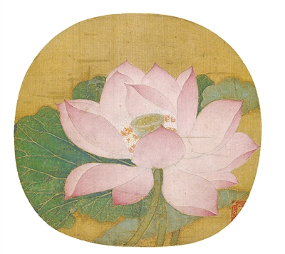 中國(guó)畫《出水芙蓉圖》，作者為南宋吳炳（傳）。  故宮博物院藏