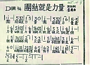 1945年10月，歌曲《團結(jié)就是力量》發(fā)表在《晉察冀日報》上。資料照片