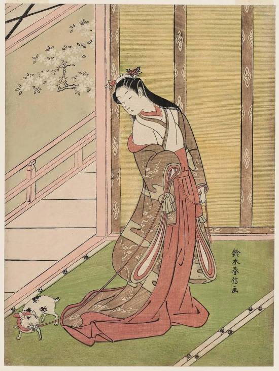 鈴木春信「女三宮と貓」，1767–68&nbsp;&nbsp;ACCESSION NUMBER: 21.4654